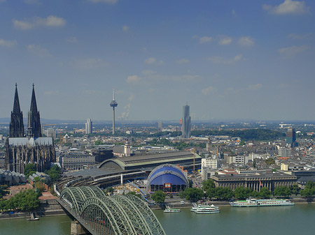 Fotos Hohenzollernbrücke und Kölner Dom aus der Ferne | Köln