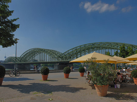 Foto Sonnenschirme vor der Hohenzollernbrücke