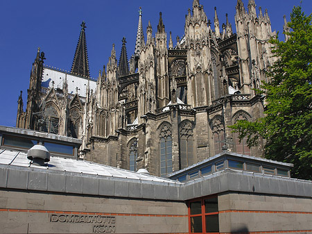 Kölner Dom mit Dombauhütte Foto 